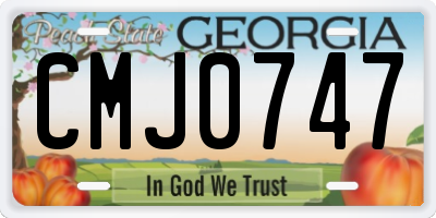 GA license plate CMJ0747