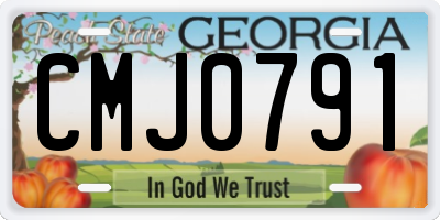 GA license plate CMJ0791