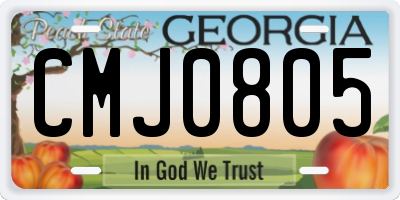 GA license plate CMJ0805