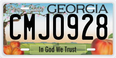 GA license plate CMJ0928