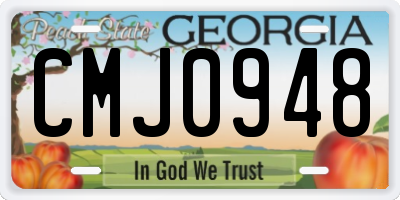 GA license plate CMJ0948