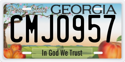 GA license plate CMJ0957