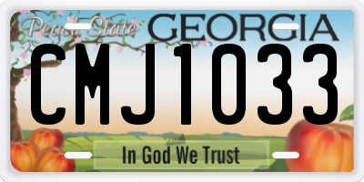 GA license plate CMJ1033