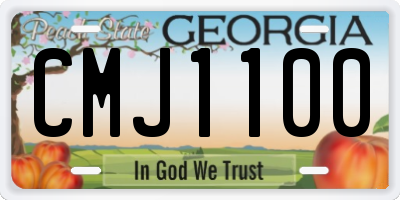 GA license plate CMJ1100