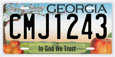 GA license plate CMJ1243