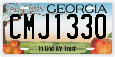 GA license plate CMJ1330