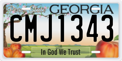 GA license plate CMJ1343