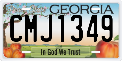 GA license plate CMJ1349