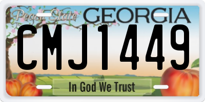 GA license plate CMJ1449