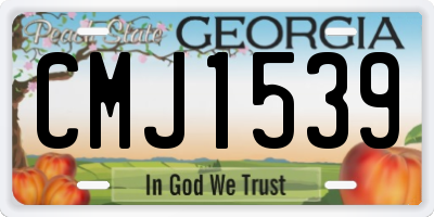 GA license plate CMJ1539