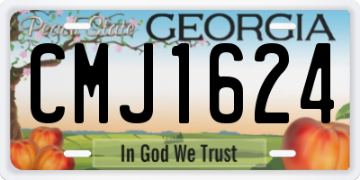 GA license plate CMJ1624
