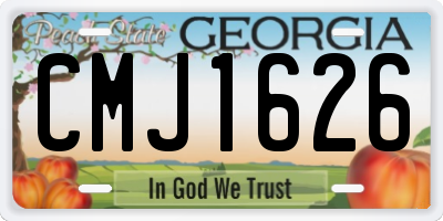 GA license plate CMJ1626