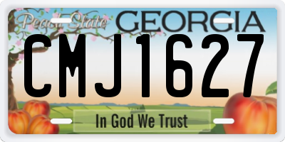 GA license plate CMJ1627