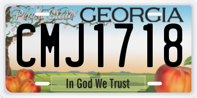GA license plate CMJ1718