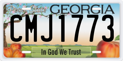 GA license plate CMJ1773