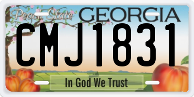 GA license plate CMJ1831