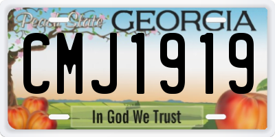 GA license plate CMJ1919