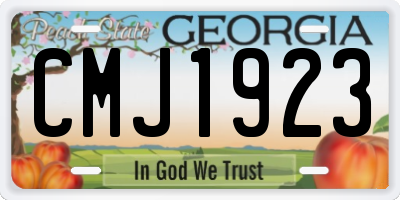 GA license plate CMJ1923