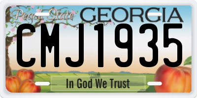 GA license plate CMJ1935