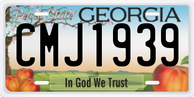 GA license plate CMJ1939