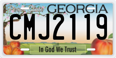 GA license plate CMJ2119
