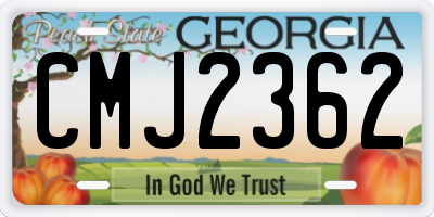 GA license plate CMJ2362
