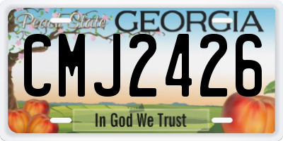 GA license plate CMJ2426