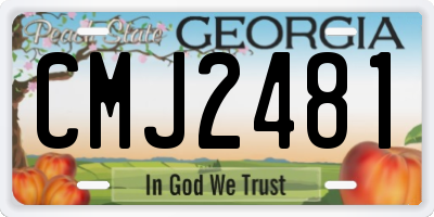 GA license plate CMJ2481