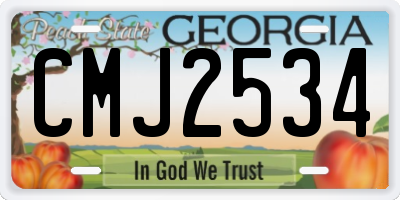 GA license plate CMJ2534