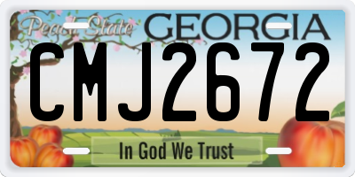 GA license plate CMJ2672