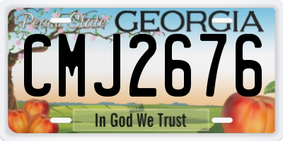 GA license plate CMJ2676
