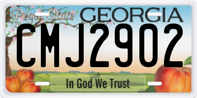 GA license plate CMJ2902