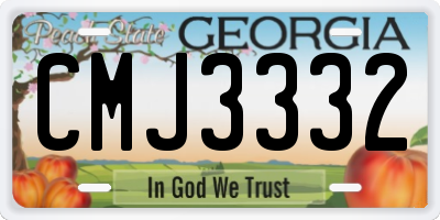 GA license plate CMJ3332