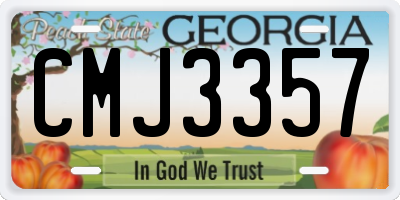 GA license plate CMJ3357