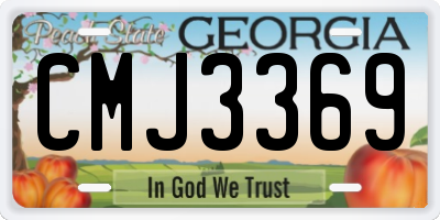 GA license plate CMJ3369