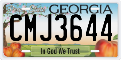 GA license plate CMJ3644