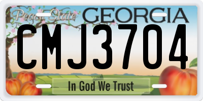 GA license plate CMJ3704