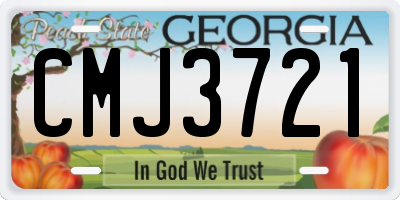 GA license plate CMJ3721