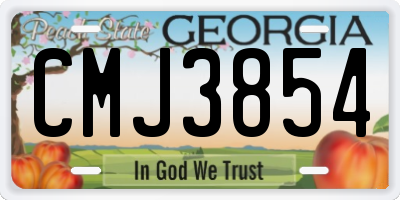 GA license plate CMJ3854