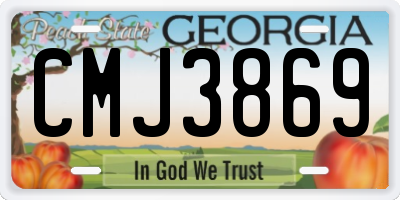 GA license plate CMJ3869