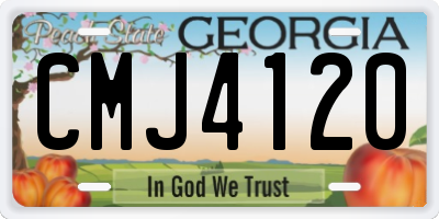 GA license plate CMJ4120