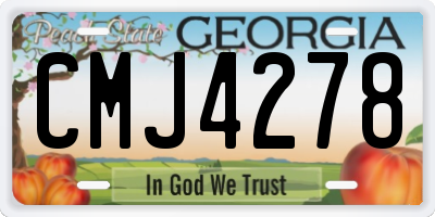 GA license plate CMJ4278