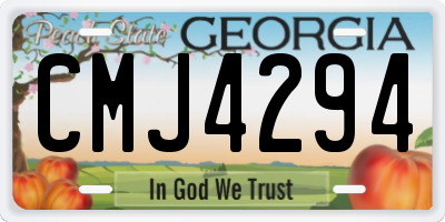 GA license plate CMJ4294