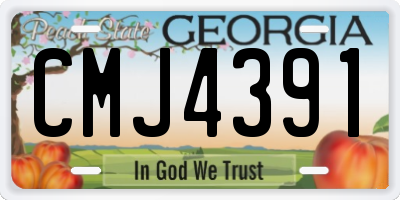 GA license plate CMJ4391