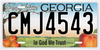 GA license plate CMJ4543