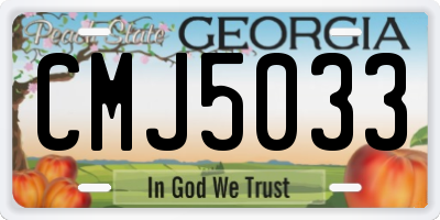 GA license plate CMJ5033