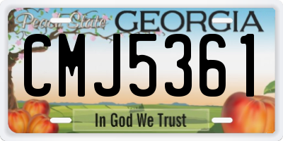 GA license plate CMJ5361