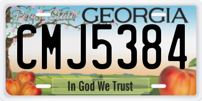 GA license plate CMJ5384
