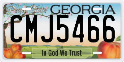GA license plate CMJ5466