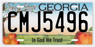 GA license plate CMJ5496